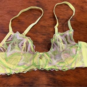 Savage X Fenty Vibrant Lace Bra in Yellow and Green
